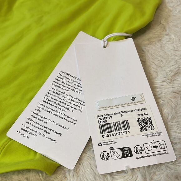 Lululemon- NWT Wundermost Sleeveless Square Neck Thong Bodysuit Lichen Lime- S - Picture 8 of 10